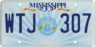 MS license plate WTJ307