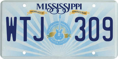 MS license plate WTJ309