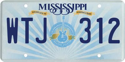 MS license plate WTJ312