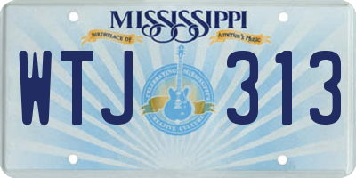 MS license plate WTJ313