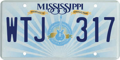 MS license plate WTJ317
