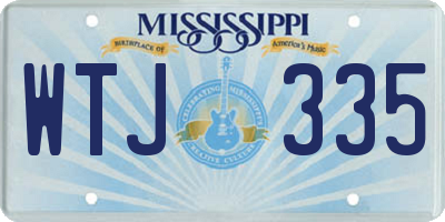 MS license plate WTJ335