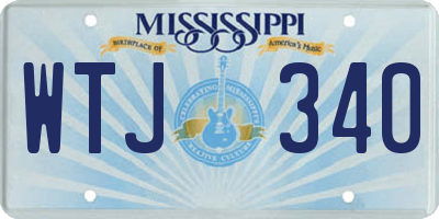 MS license plate WTJ340