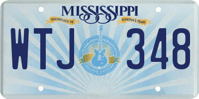 MS license plate WTJ348