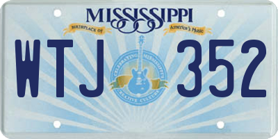 MS license plate WTJ352