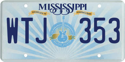 MS license plate WTJ353