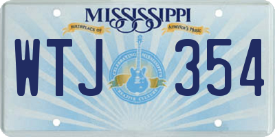 MS license plate WTJ354