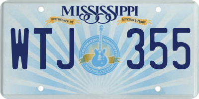 MS license plate WTJ355