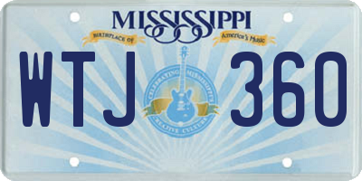 MS license plate WTJ360