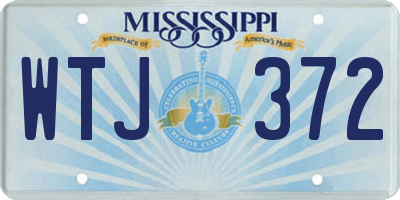 MS license plate WTJ372