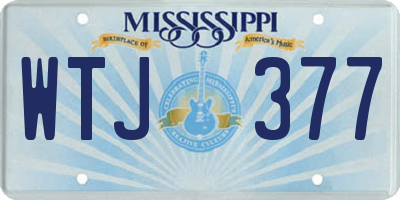 MS license plate WTJ377