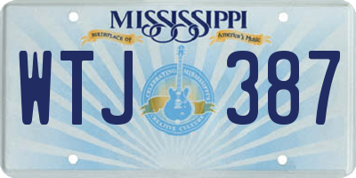 MS license plate WTJ387