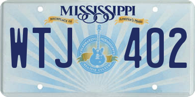 MS license plate WTJ402