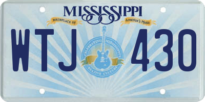 MS license plate WTJ430