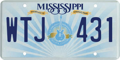 MS license plate WTJ431