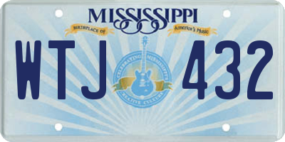 MS license plate WTJ432