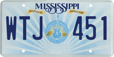 MS license plate WTJ451