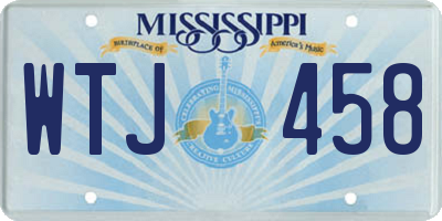 MS license plate WTJ458