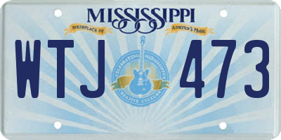 MS license plate WTJ473
