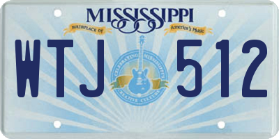 MS license plate WTJ512