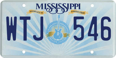 MS license plate WTJ546