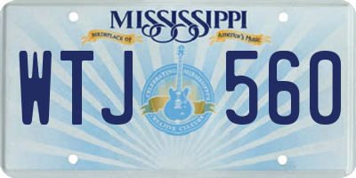 MS license plate WTJ560