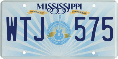 MS license plate WTJ575