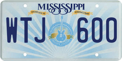 MS license plate WTJ600