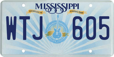 MS license plate WTJ605