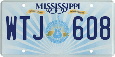 MS license plate WTJ608