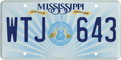 MS license plate WTJ643