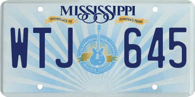 MS license plate WTJ645