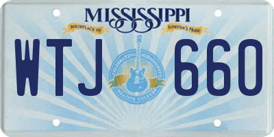 MS license plate WTJ660