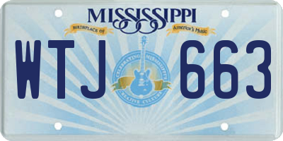 MS license plate WTJ663