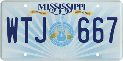 MS license plate WTJ667