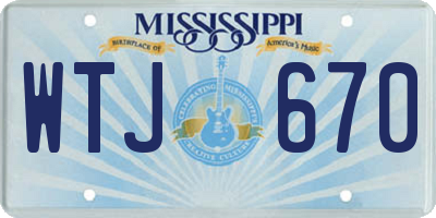MS license plate WTJ670