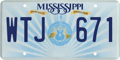 MS license plate WTJ671