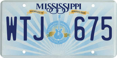 MS license plate WTJ675