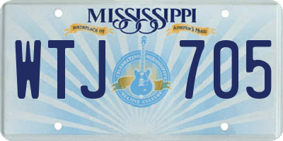 MS license plate WTJ705