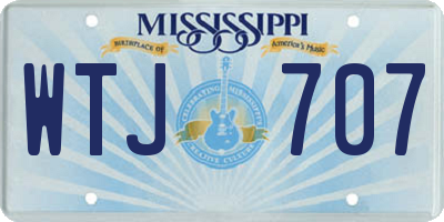 MS license plate WTJ707