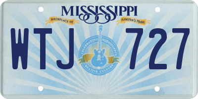 MS license plate WTJ727