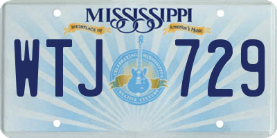 MS license plate WTJ729