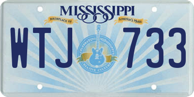 MS license plate WTJ733