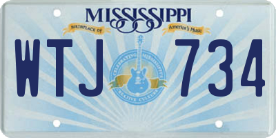MS license plate WTJ734