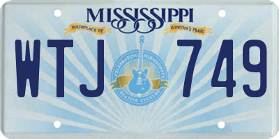 MS license plate WTJ749