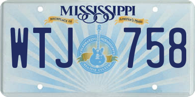 MS license plate WTJ758