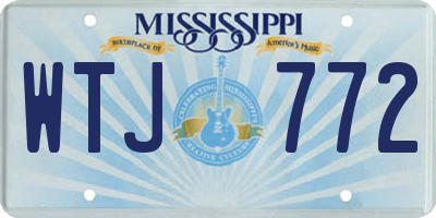 MS license plate WTJ772