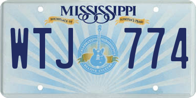 MS license plate WTJ774
