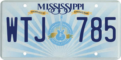 MS license plate WTJ785
