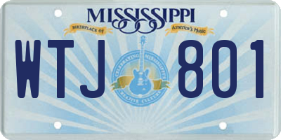 MS license plate WTJ801